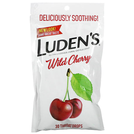 Luden's, Pectin Lozenge/Oral Demulcent, Wild Cherry, 30 Throat Drops - Supply Center USA