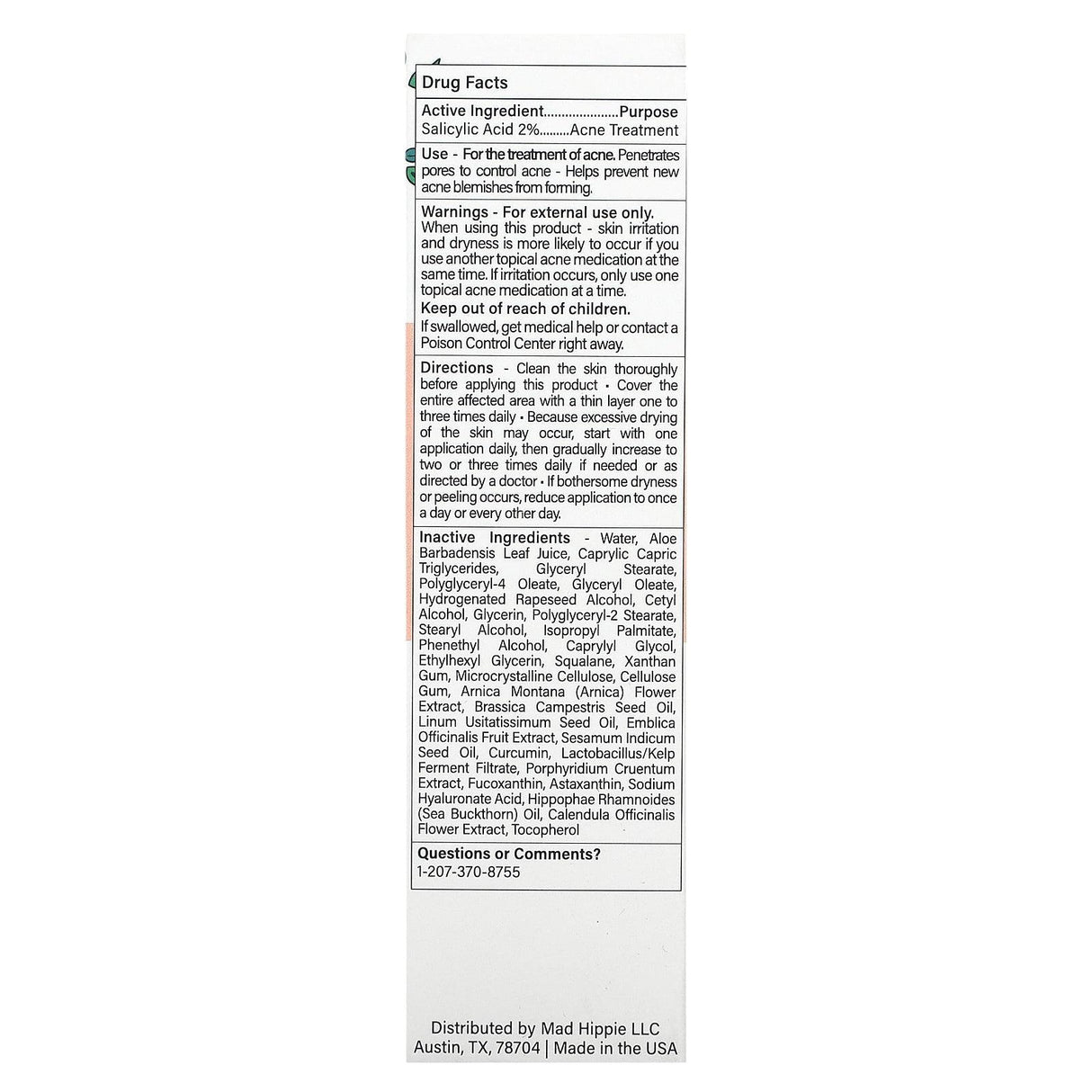 Mad Hippie, Blemish Cream, Salicylic Acne Spot Treatment, 0.5 fl oz (15 ml) - Supply Center USA
