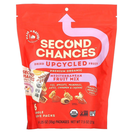 Made in Nature, Second Chances, Dried Upcycled Fruit, Mediterranean Fruit Mix, 6 Packs, 1.25 oz (35 g) Each - Supply Center USA