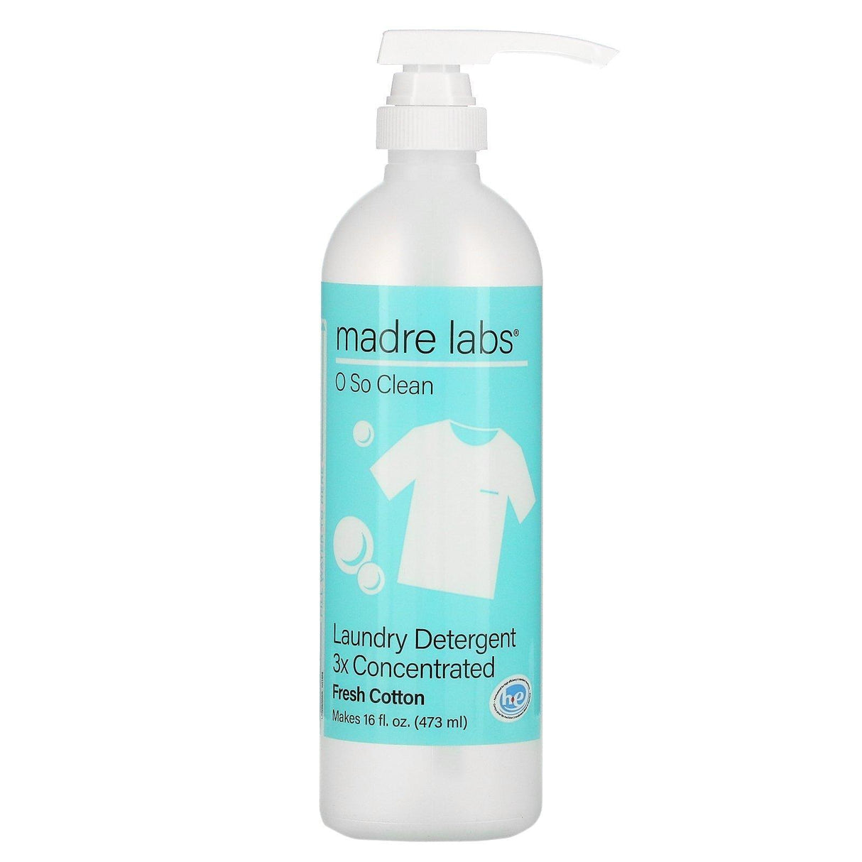Madre Labs, Laundry Detergent, 3x Concentrate, Fresh Cotton, 1 Pouch, 4 oz (118 ml) - Supply Center USA