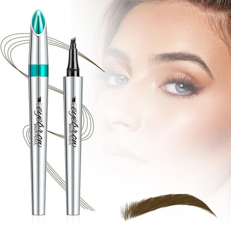 Magic Eyebrow Pencil, 2024 New 3D Waterproof Microblading Eyebrow Pencil Contouring Pen 4 Tipped Precise Brow Pen, Natural Brows Pen Fine Stroke Microblade Eyebrow Pencil (A-Dark Brown) - Supply Center USA