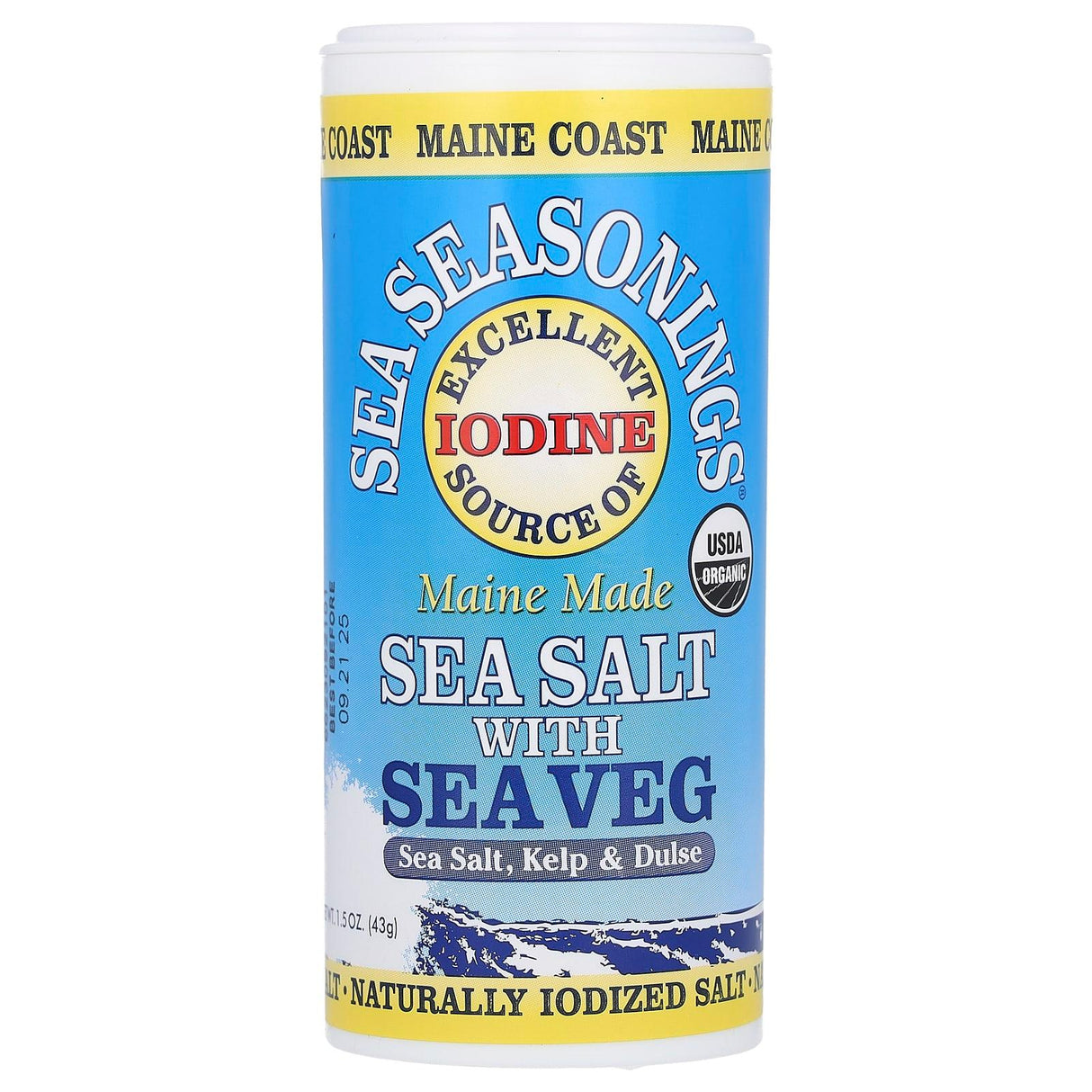 Maine Coast Sea Vegetables, Sea Seasonings, Sea Salt with Sea Veg, 1.5 oz (43 g) - Supply Center USA