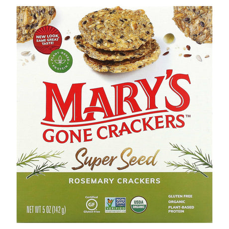 Mary's Gone Crackers, Super Seed Crackers, Rosemary, 5 oz (141 g) - Supply Center USA