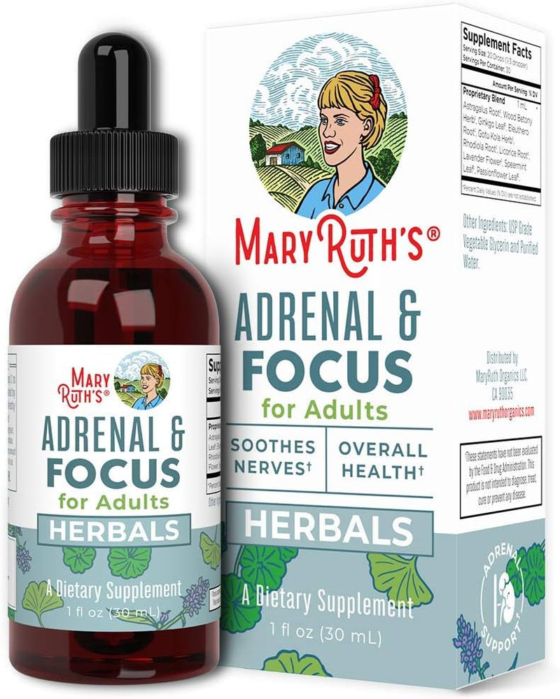 Maryruth Organics Nootropic Focus Supplement for Adults | USDA Organic | Ginkgo Biloba & Astragalus | Focus & Adrenal Support | Brain and Memory Drops | Vegan | Non-Gmo | Gluten Free | 30 Servings - Supply Center USA