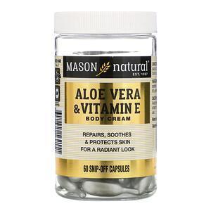 Mason Natural, Aloe Vera & Vitamin E Body Cream, 60 Snip-Off Capsules - Supply Center USA