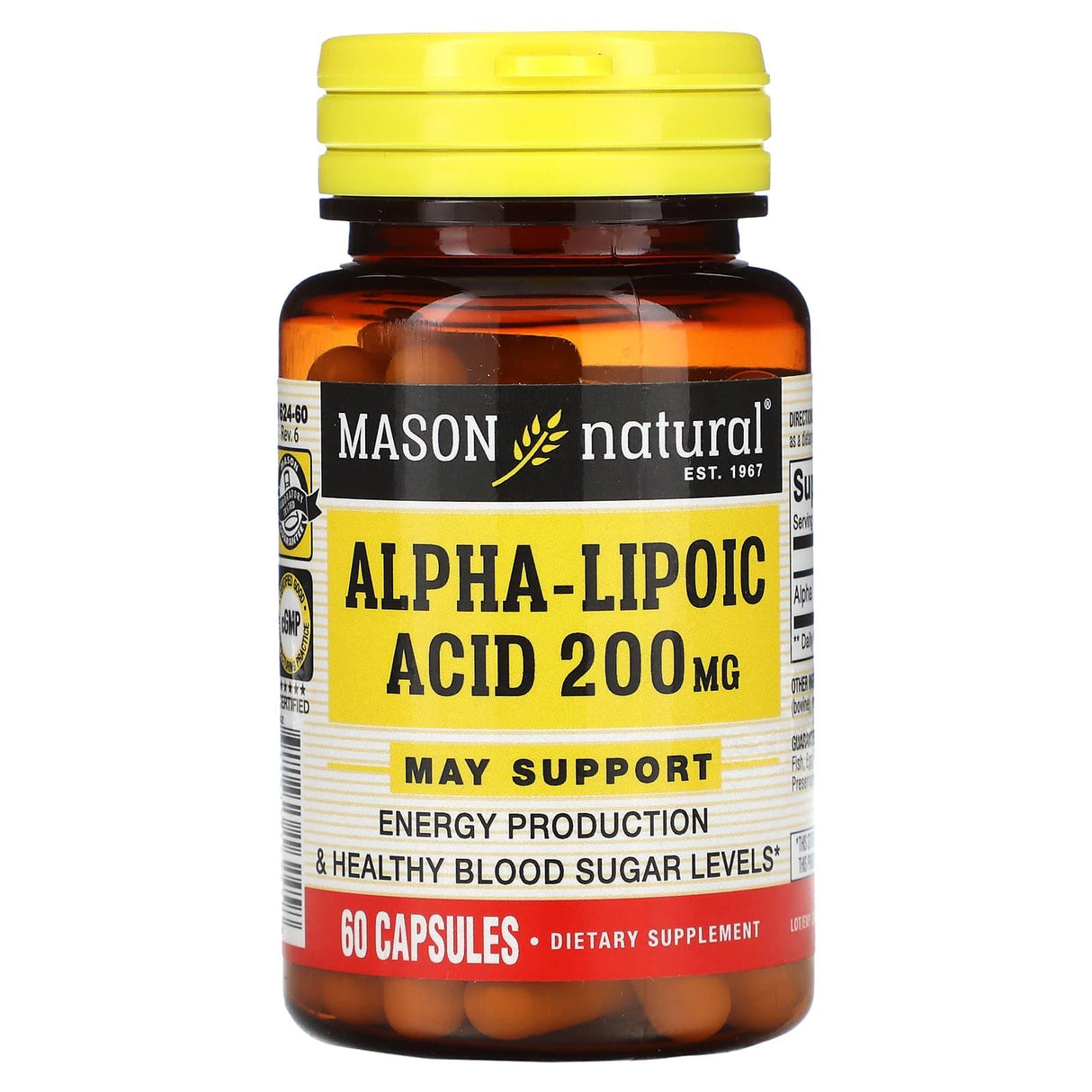 Mason Natural, Alpha-Lipoic Acid, 200 mg, 60 Capsules - Supply Center USA