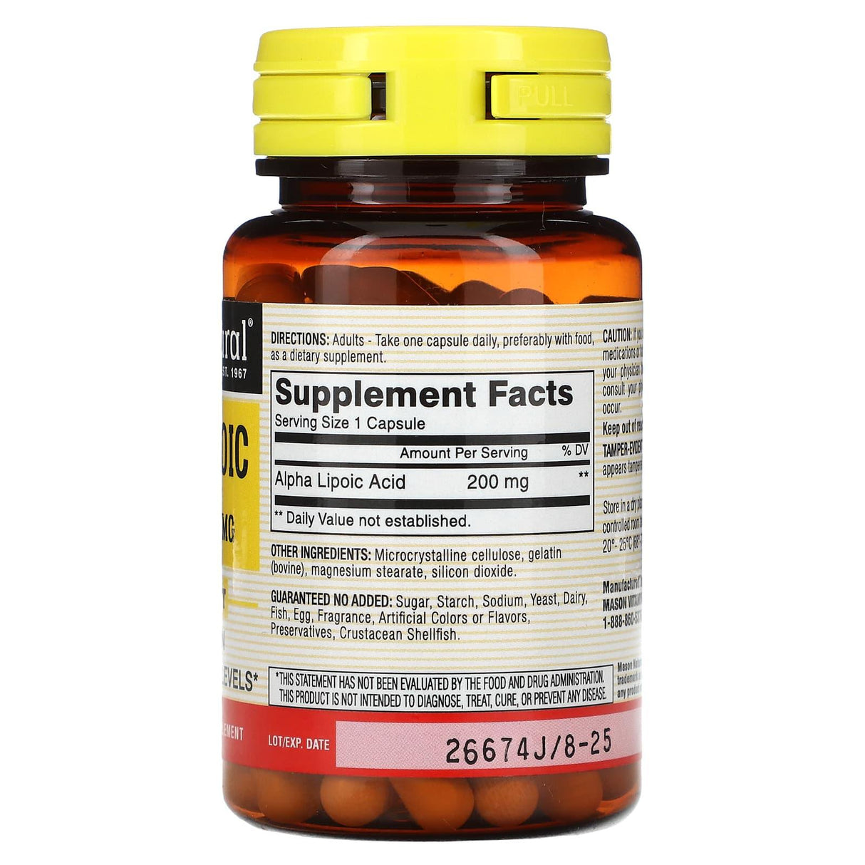 Mason Natural, Alpha-Lipoic Acid, 200 mg, 60 Capsules - Supply Center USA