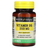 Mason Natural, Vitamin B6, 250 mg, 60 Tablets - Supply Center USA