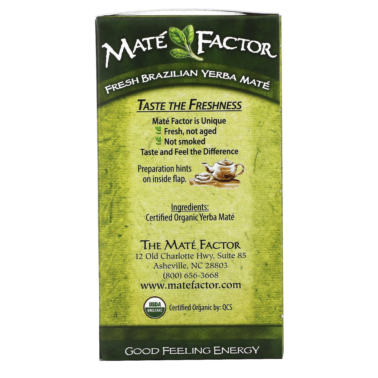 Mate Factor, Organic Yerba Mate, Fresh Green, 24 Tea Bags, 2.96 oz (84 g) - Supply Center USA