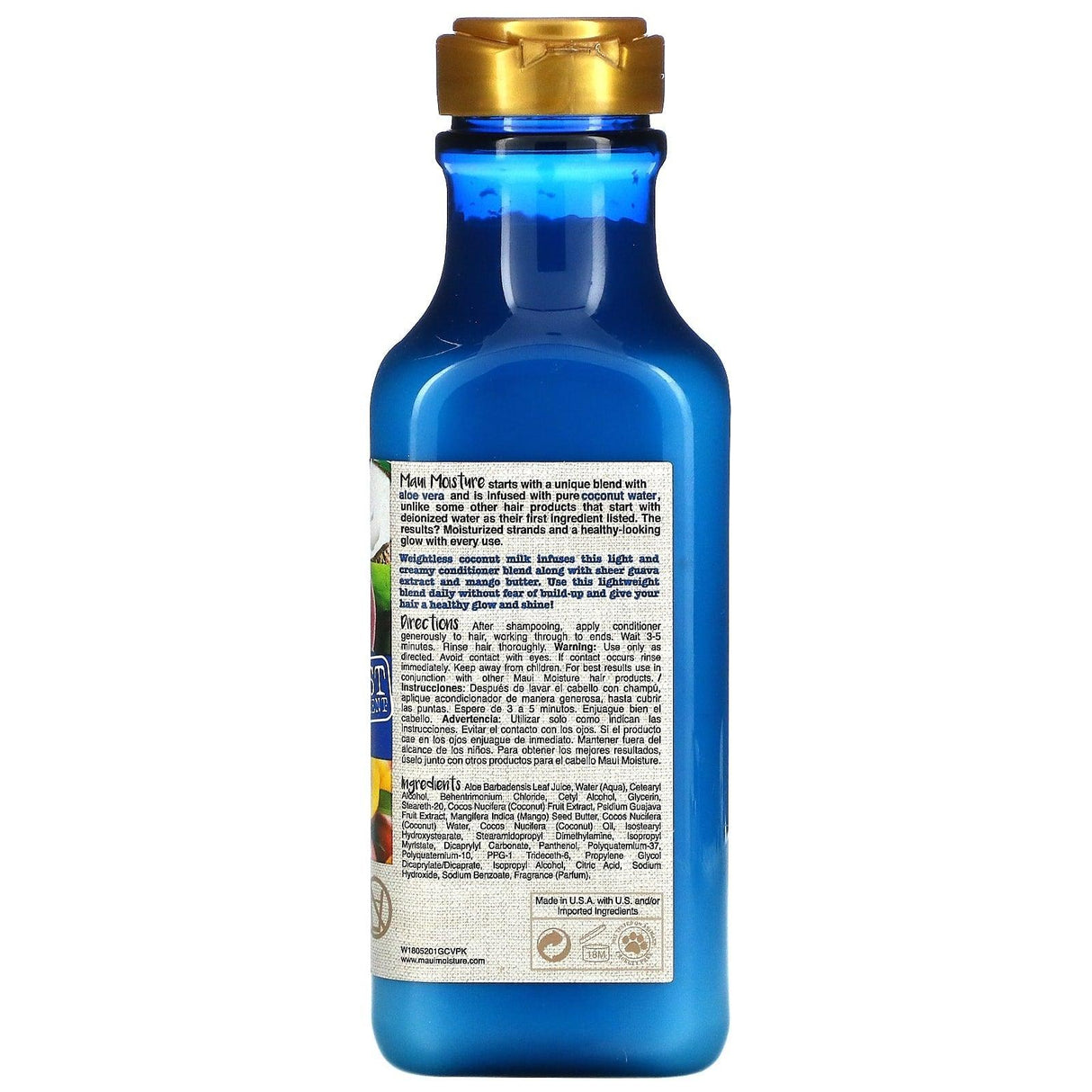 Maui Moisture, Hair Care, Nourish & Moisture + Coconut Milk Conditioner, For Dry Hair, 13 fl oz (385 ml) - Supply Center USA
