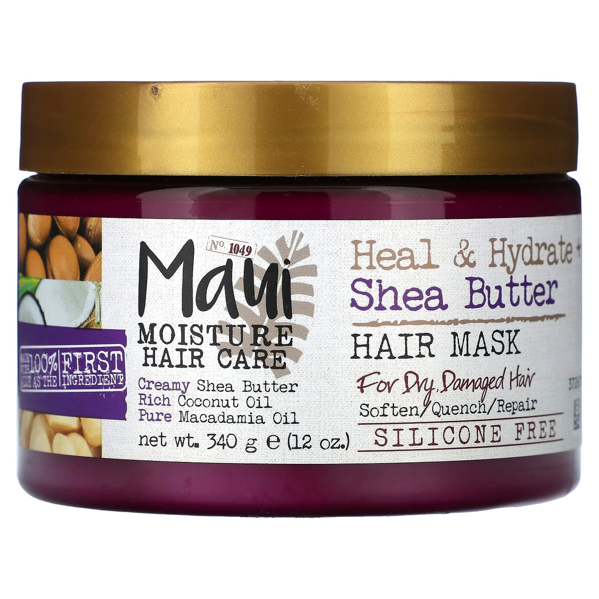 Maui Moisture, Heal & Hydrate + Shea Butter Hair Mask , 12 oz (340 g) - Supply Center USA