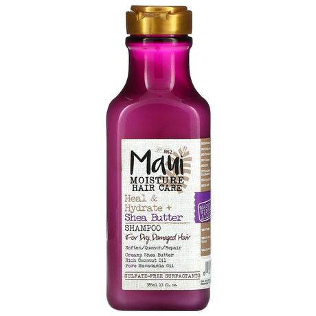 Maui Moisture, Heal & Hydrate + Shea Butter, Shampoo, For Dry, Damaged Hair, 13 fl oz (385 ml) - Supply Center USA