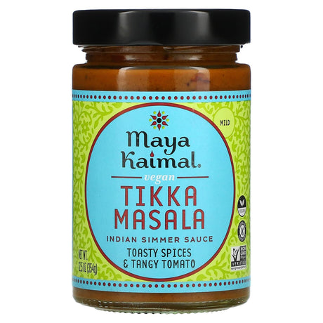 Maya Kaimal, Vegan Tikka Masala, Indian Simmer Sauce, Mild, Tomato Spices & Tangy Tomato, 12.5 oz (354 g) - Supply Center USA