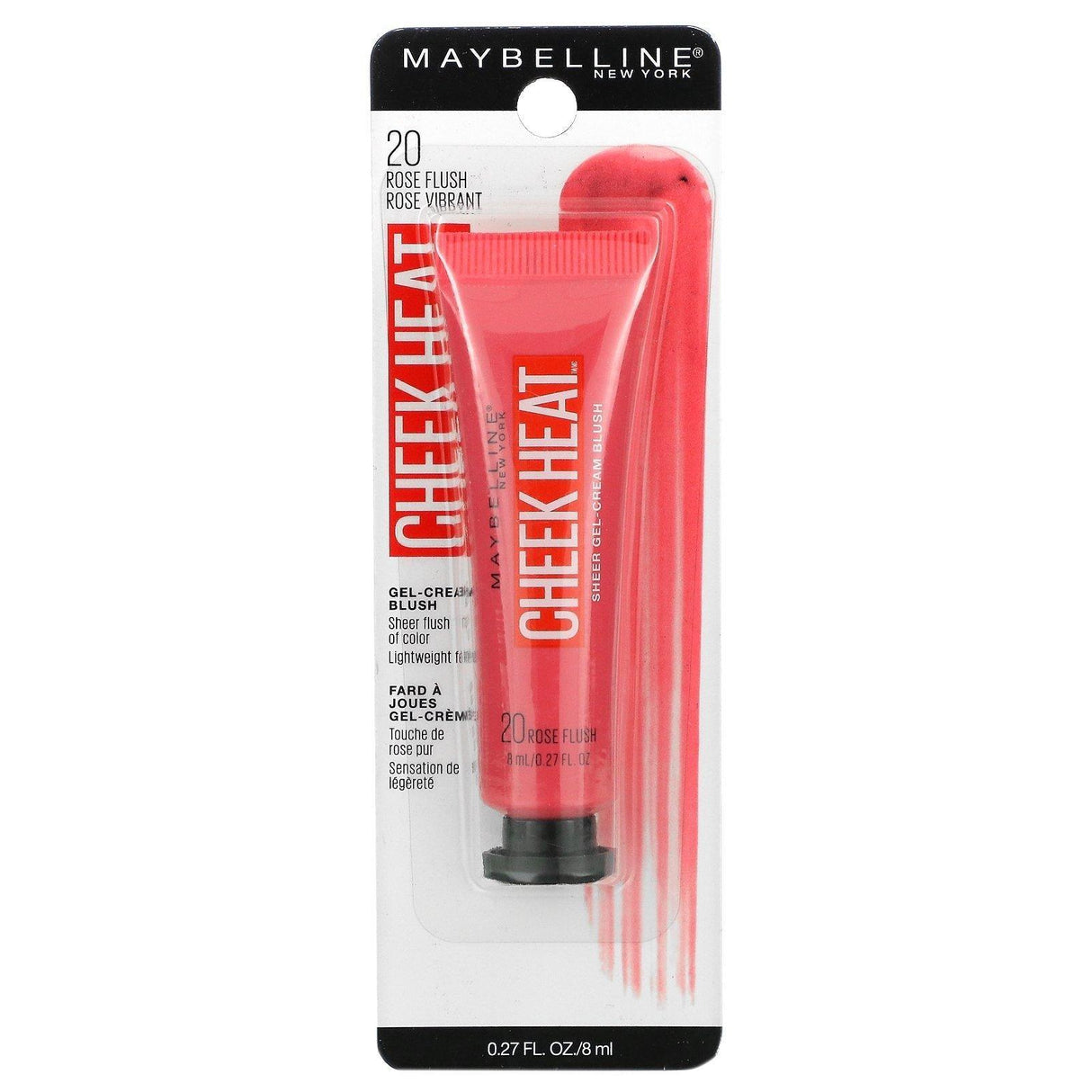 Maybelline, Cheek Heat, Gel-Cream Blush, Rose Flush, 0.27 fl oz (8 ml) - Supply Center USA