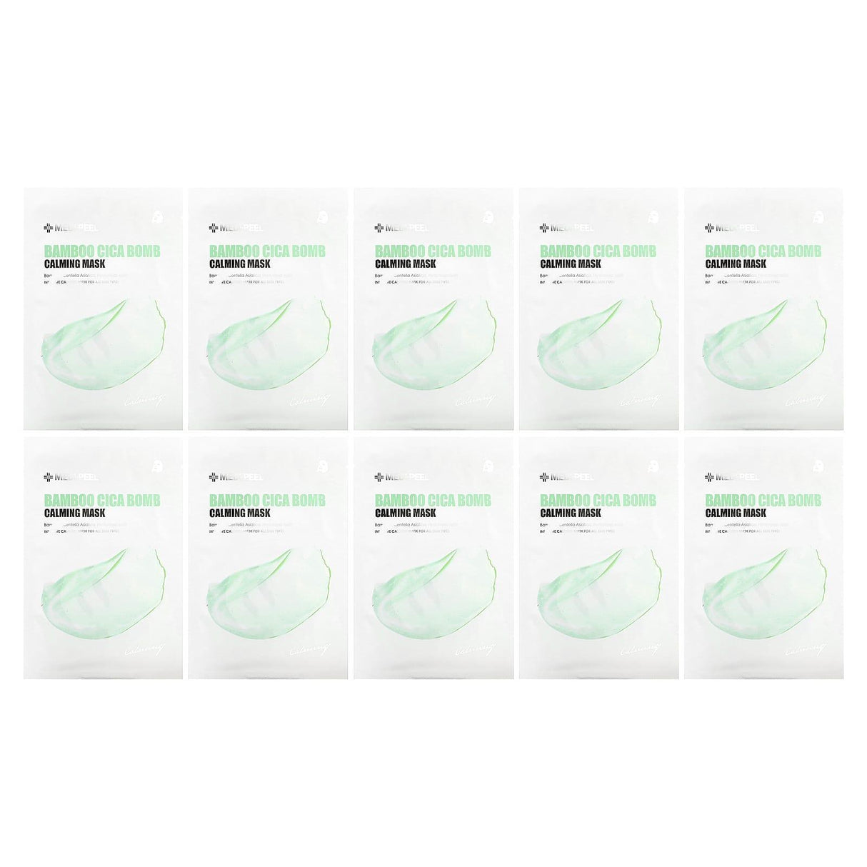 Medi-Peel, Bamboo Cica Bomb Calming Beauty Mask, 10 Sheet Masks, 25 ml Each - Supply Center USA