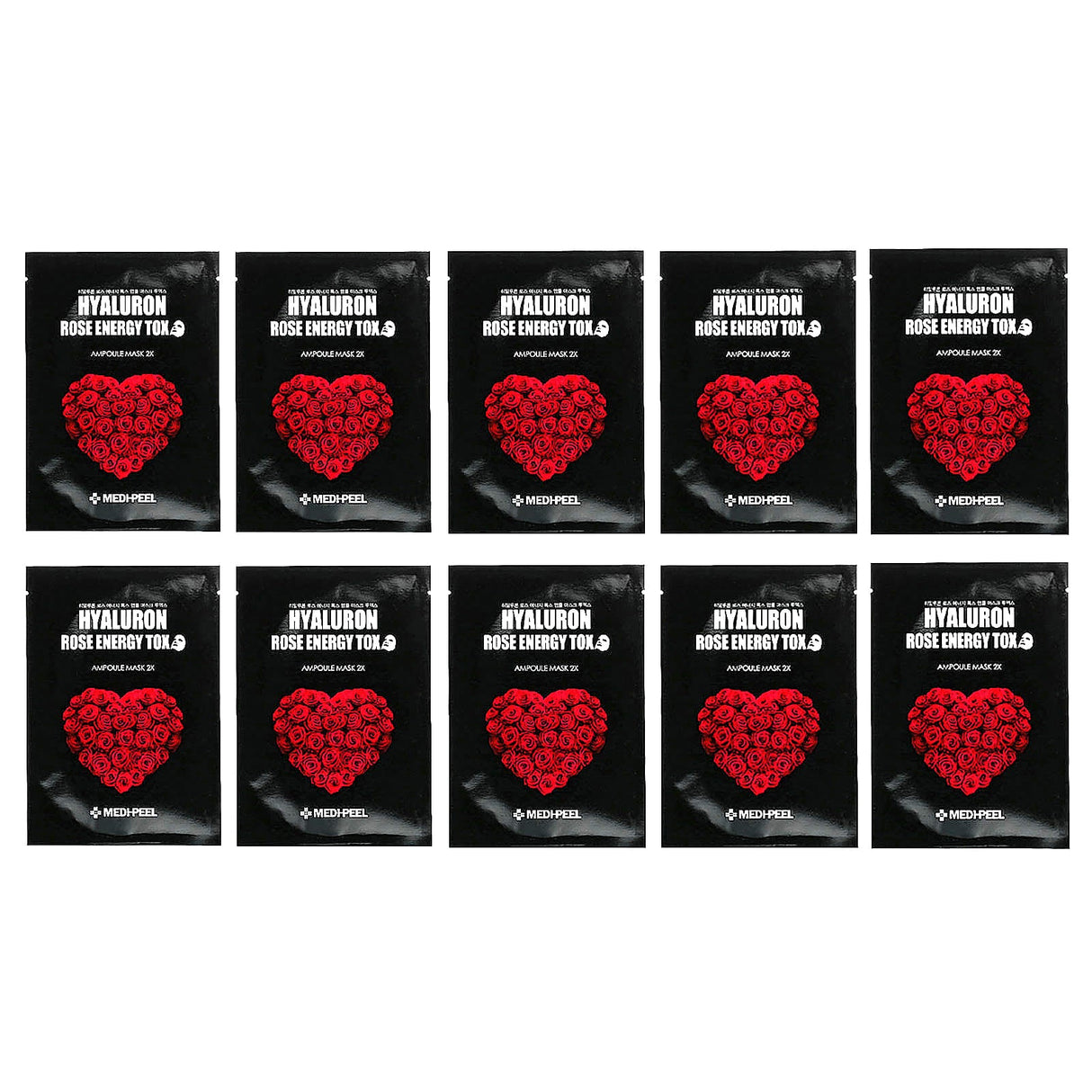Medi-Peel, Hyaluron Rose Energy Tox, Ampoule Beauty Mask 2X, 10 Sheet Masks, 1.01 fl oz (30 ml) Each - Supply Center USA