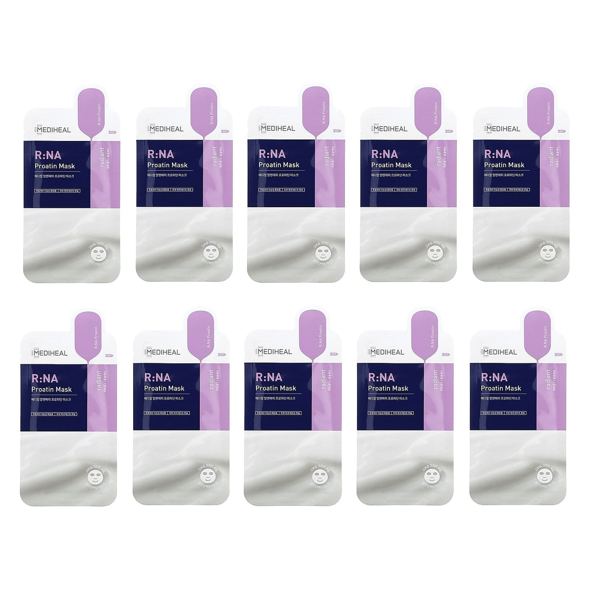 Mediheal, R:NA Proatin Beauty Mask, 10 Sheets, 0.84 fl oz (25 ml) Each - Supply Center USA