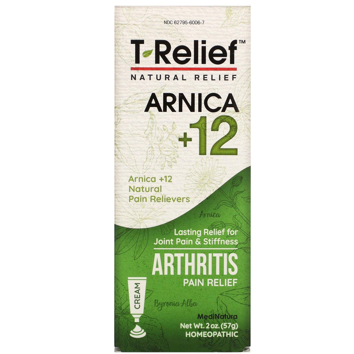 MediNatura, T-Relief, Arnica +12, Arthritis Pain Relief Cream, 2 oz (57 g) - Supply Center USA