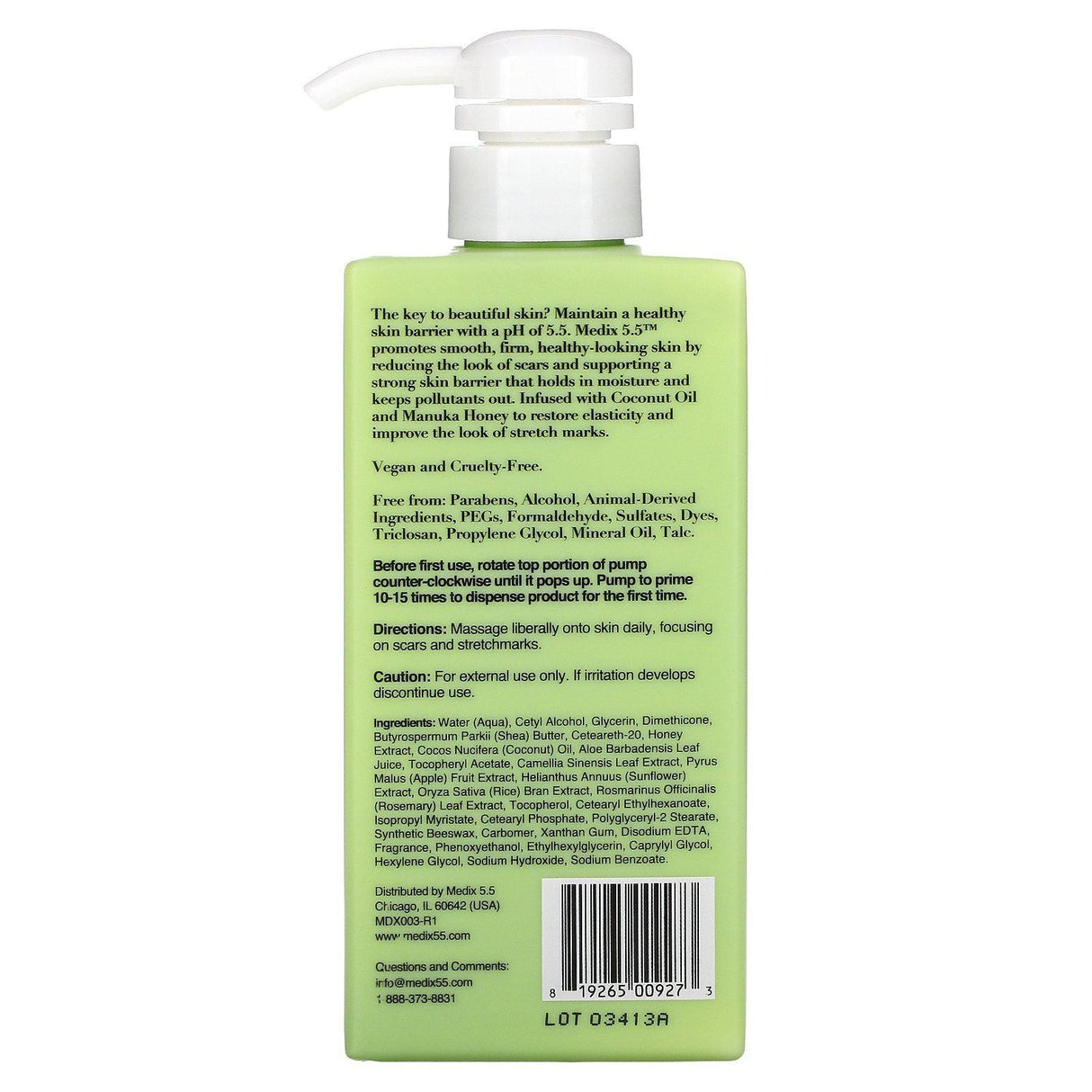Medix 5.5, Coconut Oil + Manuka Honey, Visual Repair Cream, 15 fl oz (444 ml) - Supply Center USA
