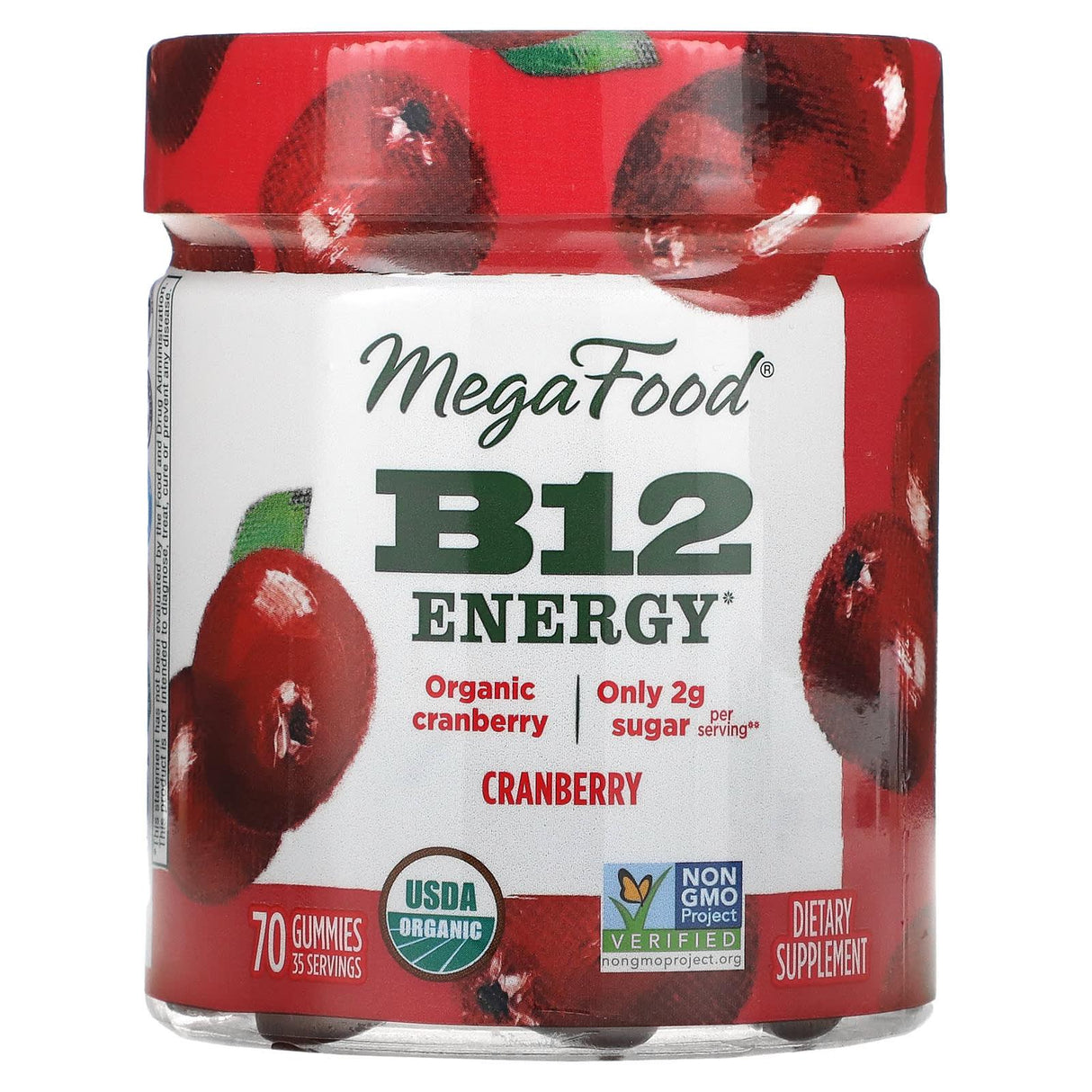 MegaFood, B12 Energy, Cranberry, 70 Gummies - Supply Center USA