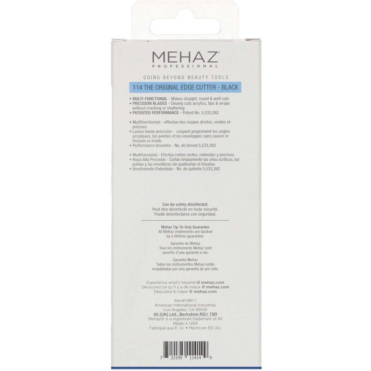 Mehaz, The Original Edge Cutter, Black, 1 Cutter - Supply Center USA