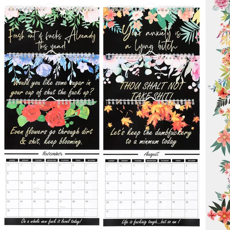 Mental Health Calendar 2024 - 2025 Funny Sweary Calendar 2024 - 2025 Wall Calendar with Sweary Affirmations Monthly Planner Prank Calendar for Home Offices - Supply Center USA