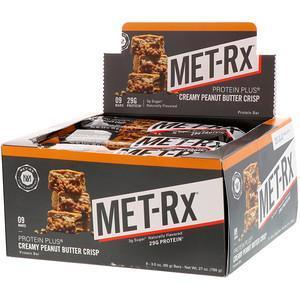 MET-Rx, PROTEIN PLUS Bar, Creamy Peanut Butter Crisp, 9 Bars, 3.0 oz (85 g ) Each - Supply Center USA