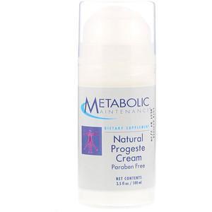 Metabolic Maintenance, Natural Progeste Cream, 3.5 fl oz (100 ml) - Supply Center USA