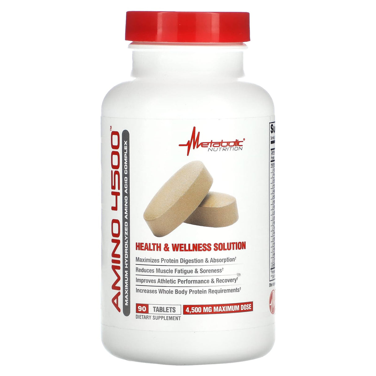 Metabolic Nutrition, Amino 4500, 1,500 mg, 90 Tablets - Supply Center USA