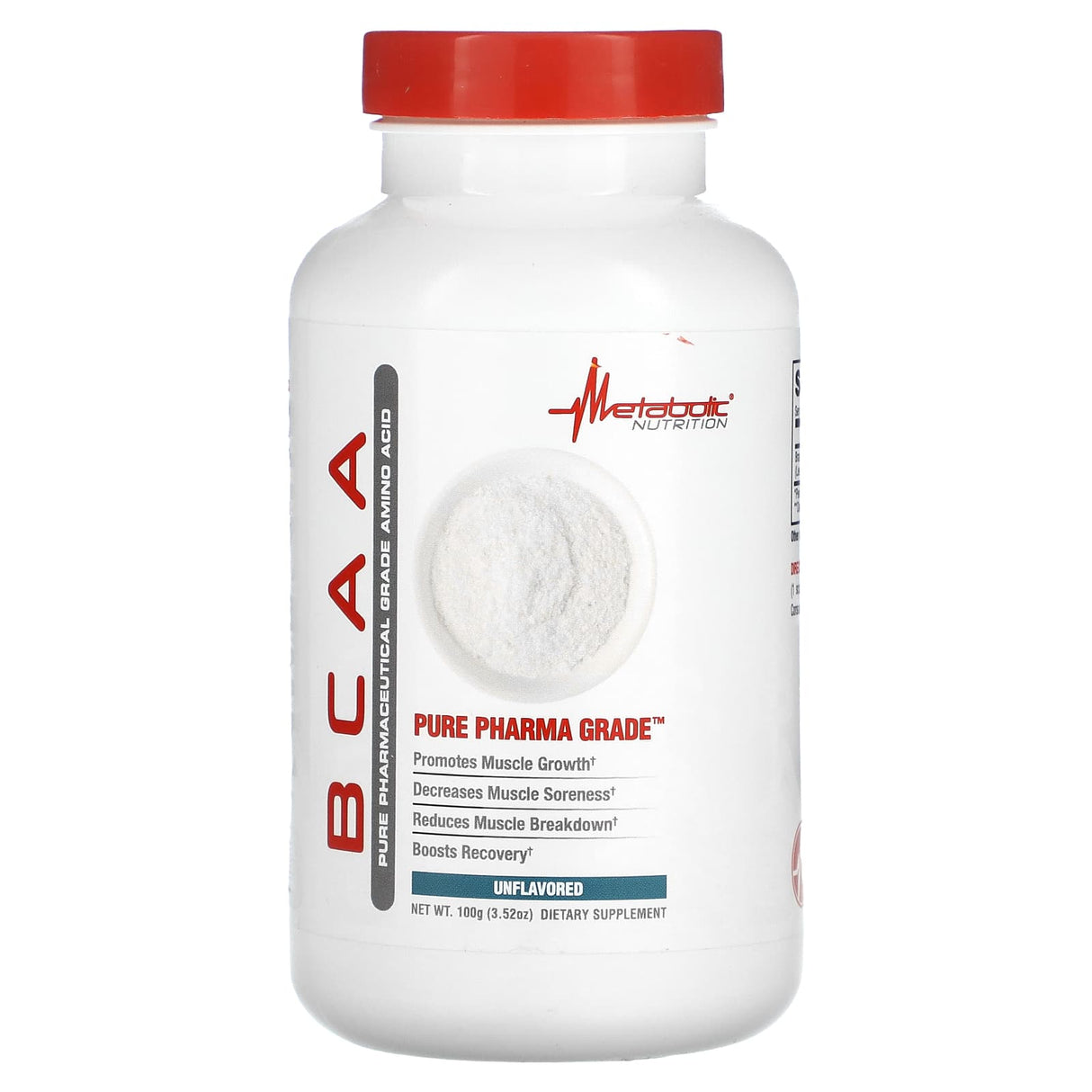 Metabolic Nutrition, BCAA, Unflavored, 3.52 oz (100 g) - Supply Center USA