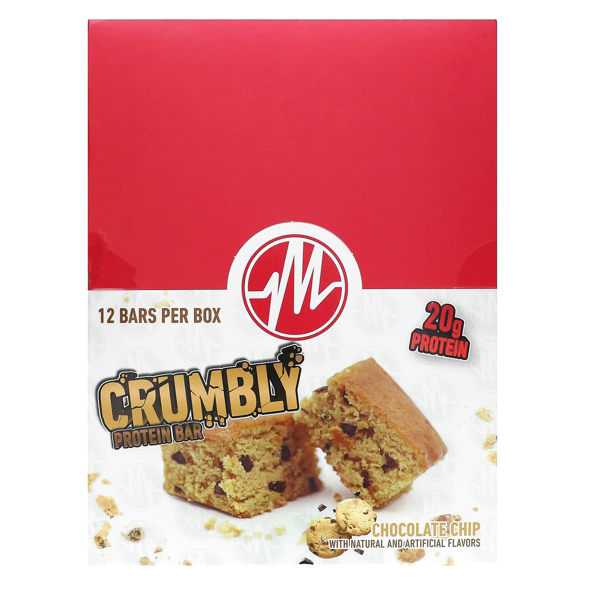 Metabolic Nutrition, Crumbly Protein Bar, Chocolate Chip, 12 Bars, 2.65 oz (75 g) Each - Supply Center USA