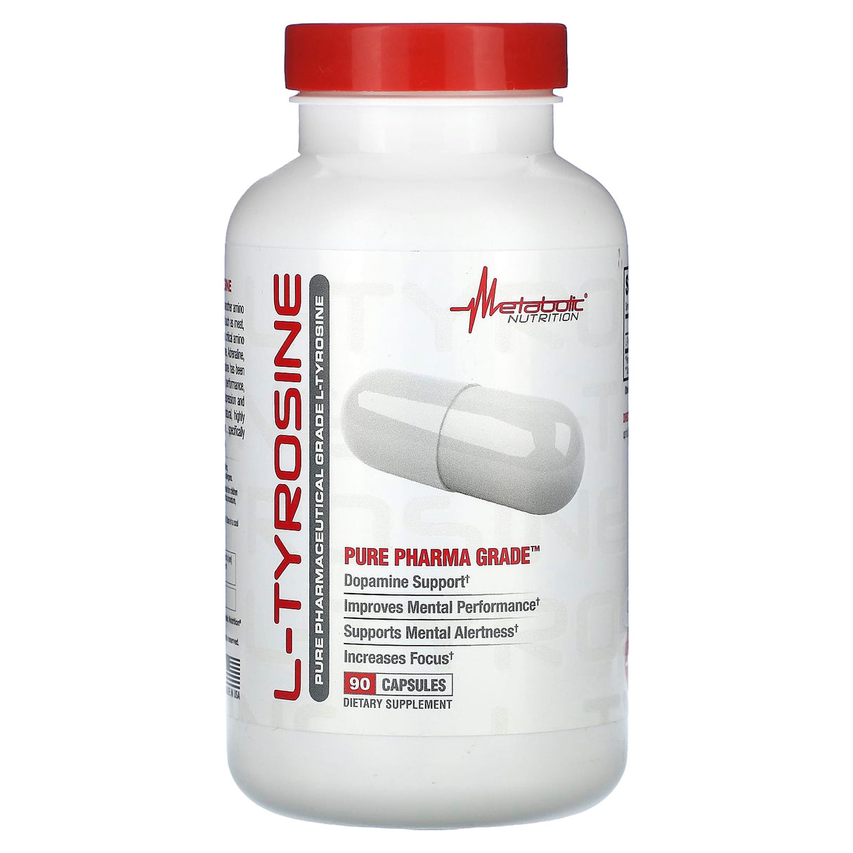 Metabolic Nutrition, L-Tyrosine, Pure Pharma Grade, 90 Capsules - Supply Center USA