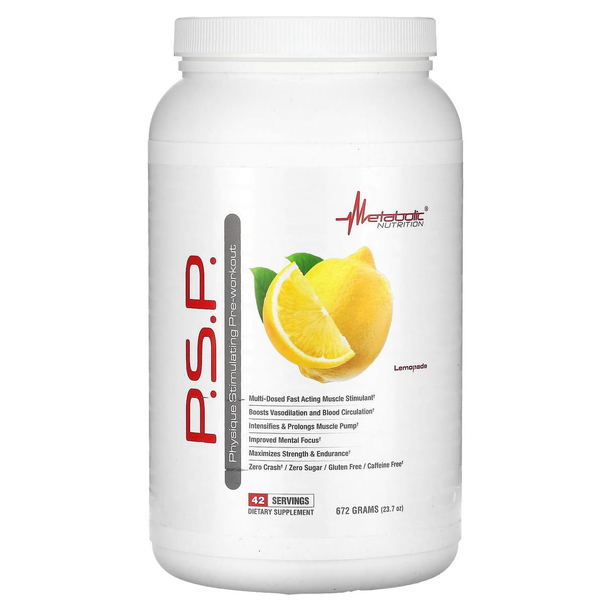 Metabolic Nutrition, P.S.P. Physique Stimulating Pre-Workout, Lemonade, 23.7 oz (672 g) - Supply Center USA