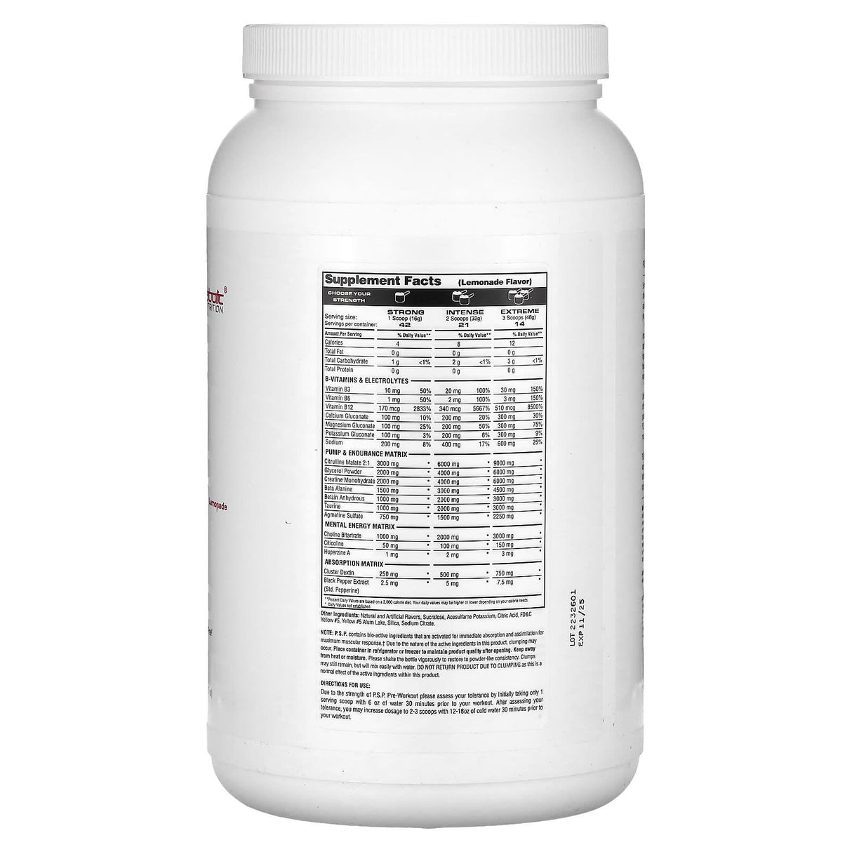 Metabolic Nutrition, P.S.P. Physique Stimulating Pre-Workout, Lemonade, 23.7 oz (672 g) - Supply Center USA
