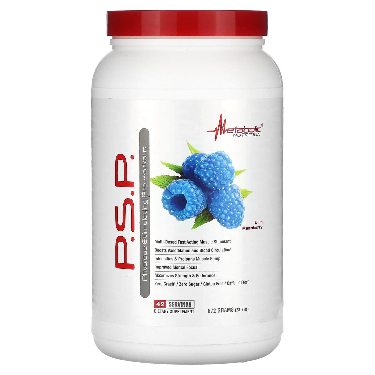 Metabolic Nutrition, P.S.P Pre-Workout, Blue Raspberry , 23.7 oz (672 g) - Supply Center USA