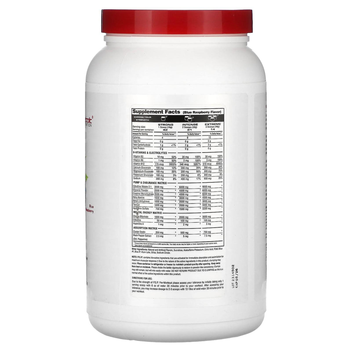 Metabolic Nutrition, P.S.P Pre-Workout, Blue Raspberry , 23.7 oz (672 g) - Supply Center USA
