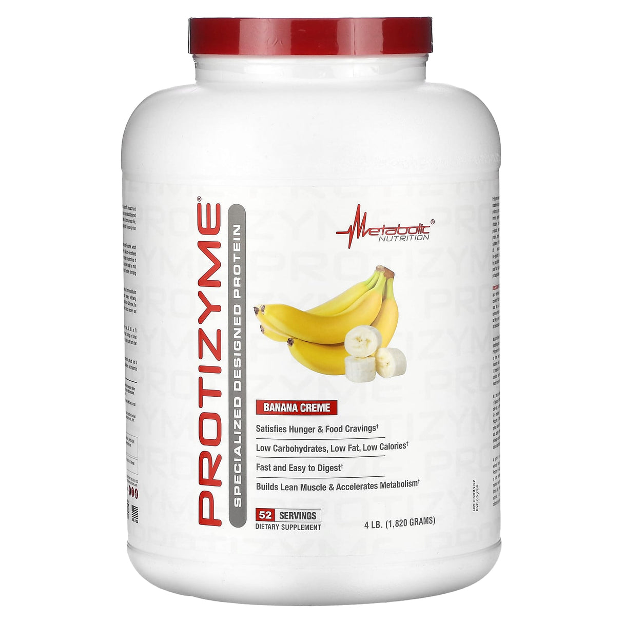 Metabolic Nutrition, Protizyme, Specialized Designed Protein, Banana Creme, 4 lb (1,820 g) - Supply Center USA