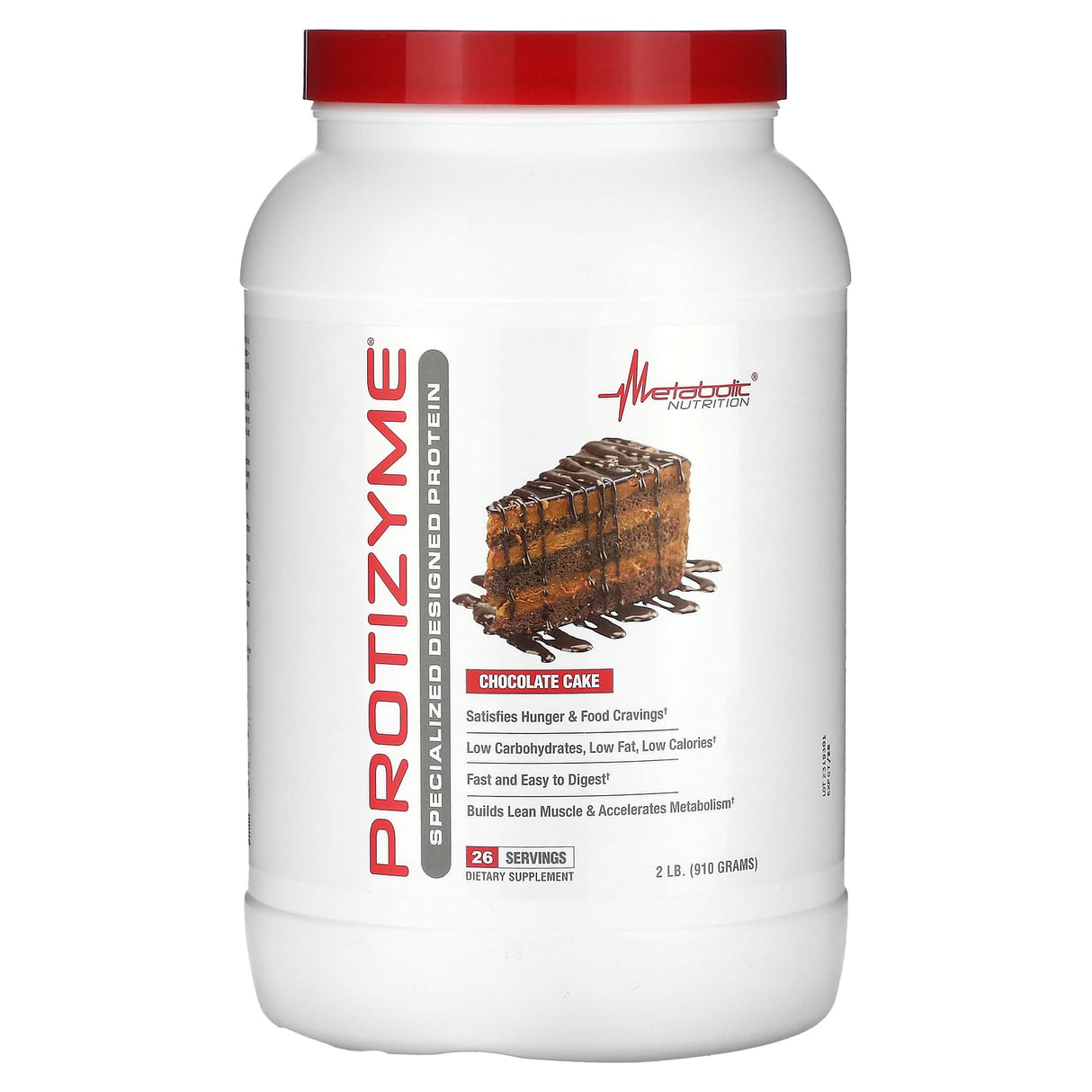 Metabolic Nutrition, Protizyme, Specialized Designed Protein, Chocolate Cake, 2 lb (910 g) - Supply Center USA