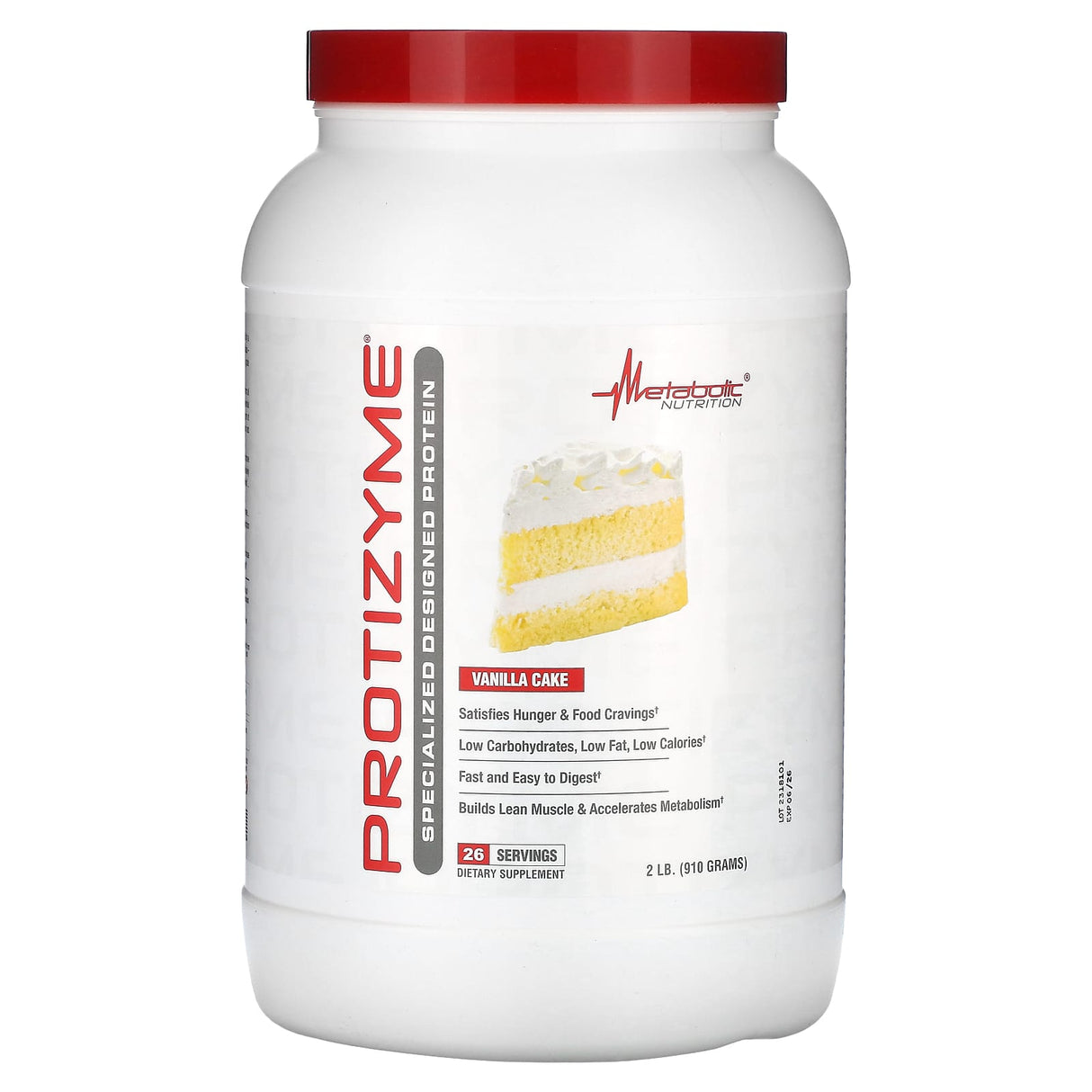 Metabolic Nutrition, Protizyme, Specialized Designed Protein, Chocolate Cake, 2 lb (910 g) - Supply Center USA