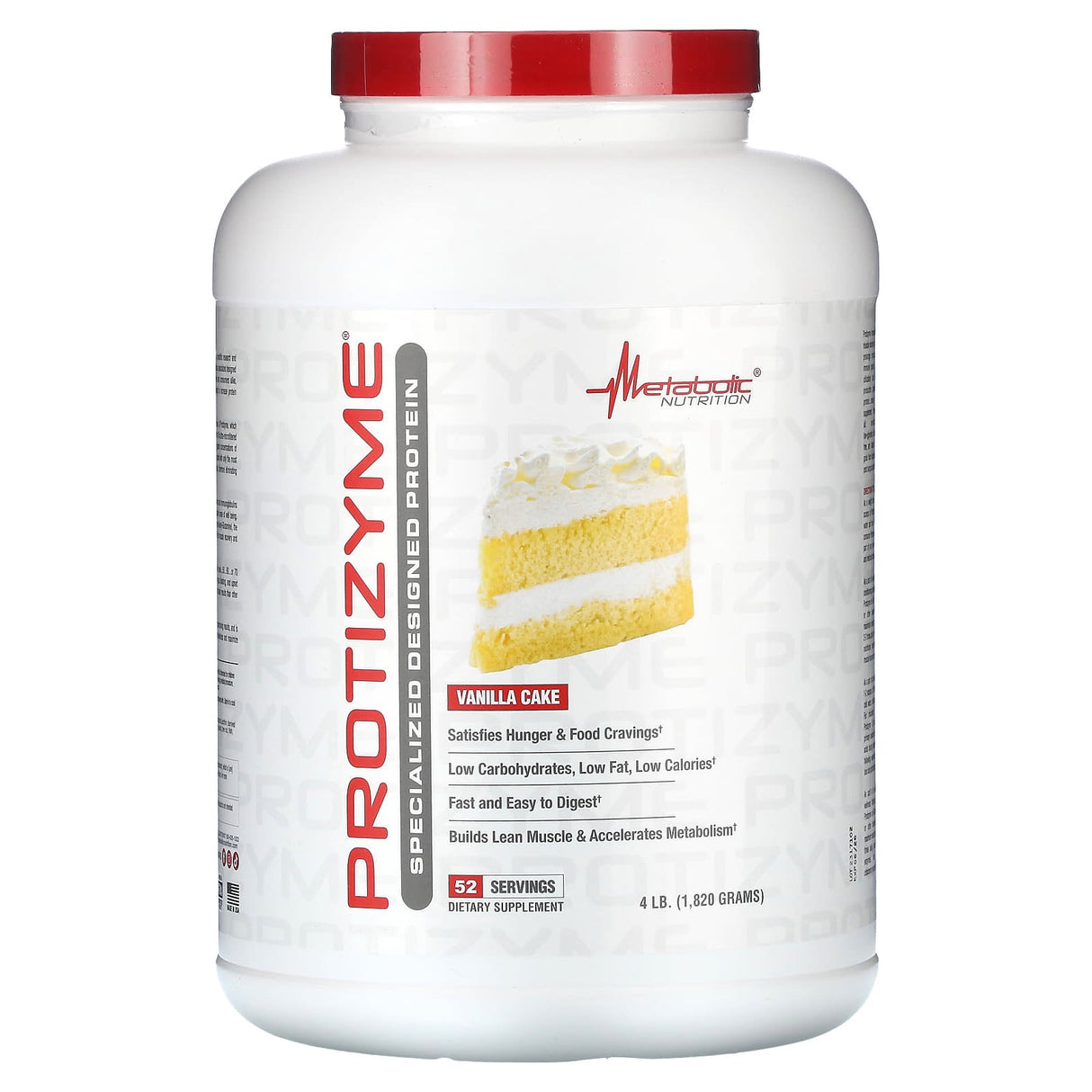 Metabolic Nutrition, Protizyme, Specialized Designed Protein, Chocolate Cake, 4 lb (1,820 g) - Supply Center USA