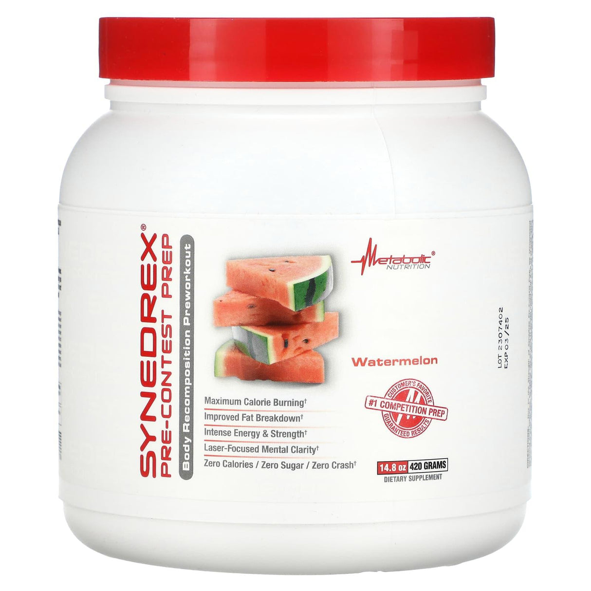 Metabolic Nutrition, Synedrex, Pre-Contest Prep, Watermelon, 14.8 oz (420 g) - Supply Center USA