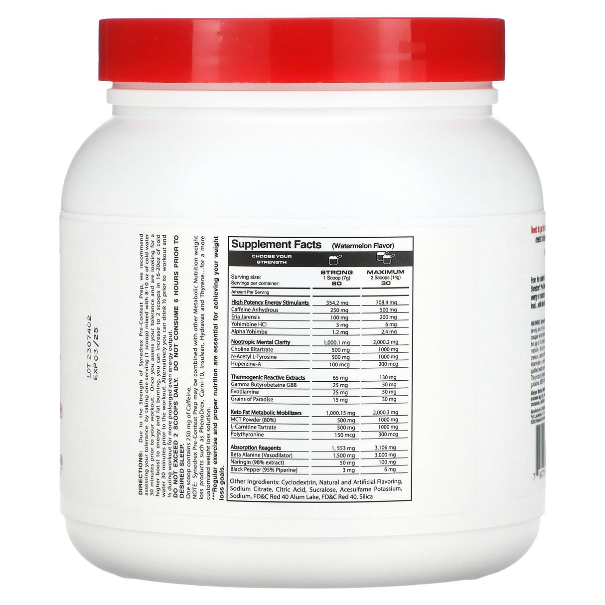 Metabolic Nutrition, Synedrex, Pre-Contest Prep, Watermelon, 14.8 oz (420 g) - Supply Center USA
