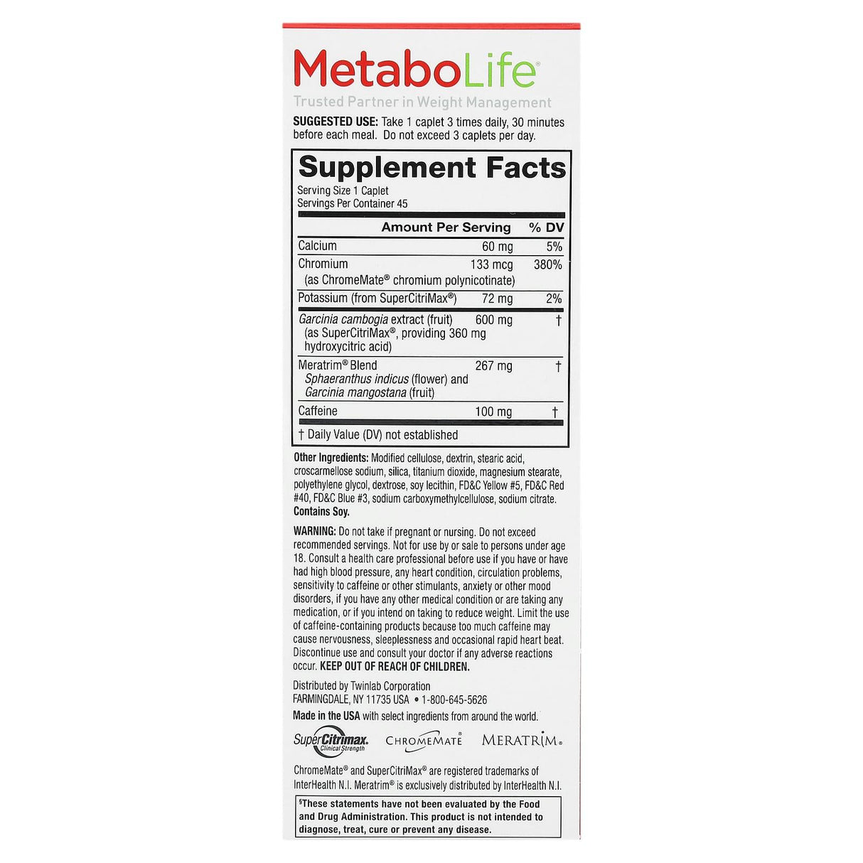 Metabolife, Ultra Advanced Weight Loss Formula , 45 Caplets - Supply Center USA