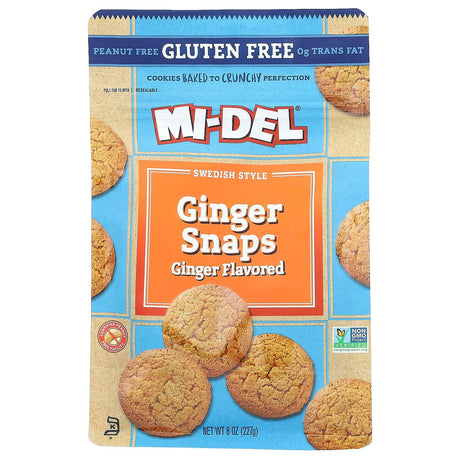 Mi-Del Cookies, Swedish Style Ginger Snaps, Ginger , 8 oz (227 g) - Supply Center USA