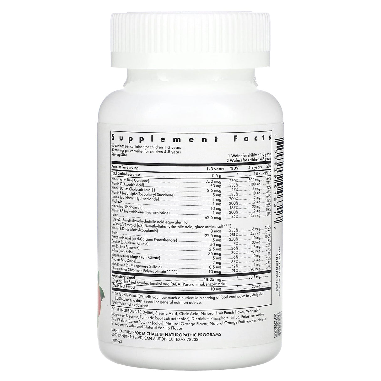 Michael's Naturopathic, Children's Chewables, Natural Fruit , 60 Vegetarian Chewable Wafers - Supply Center USA