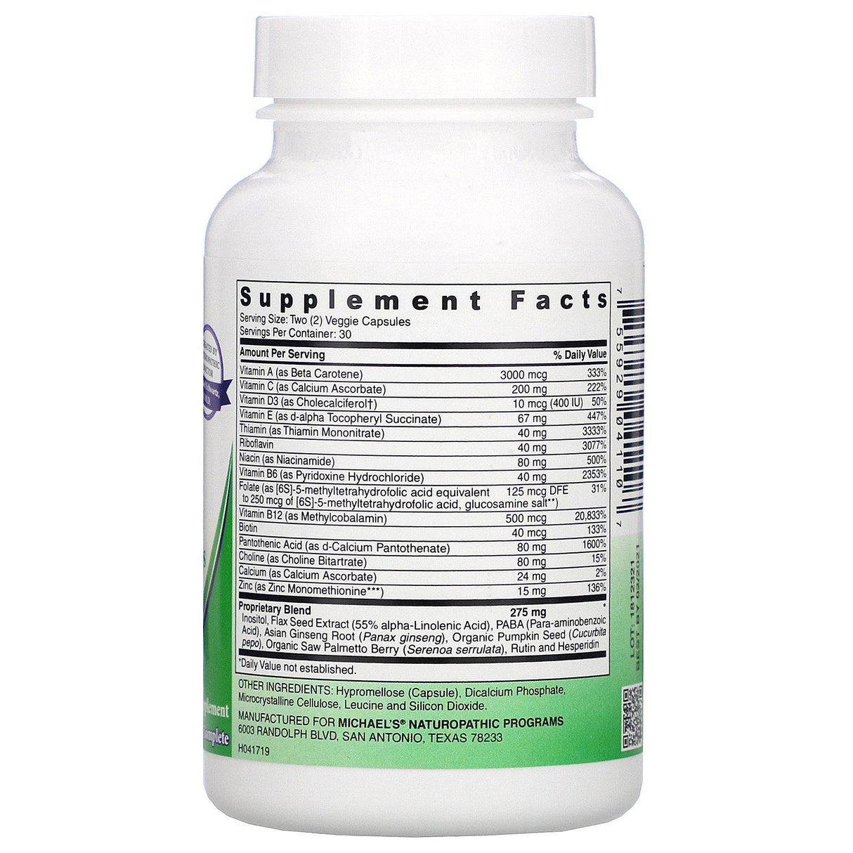 Michael's Naturopathic, Teen Boys Caps, Daily Multi-Vitamin, 60 Vegetarian Capsules - Supply Center USA