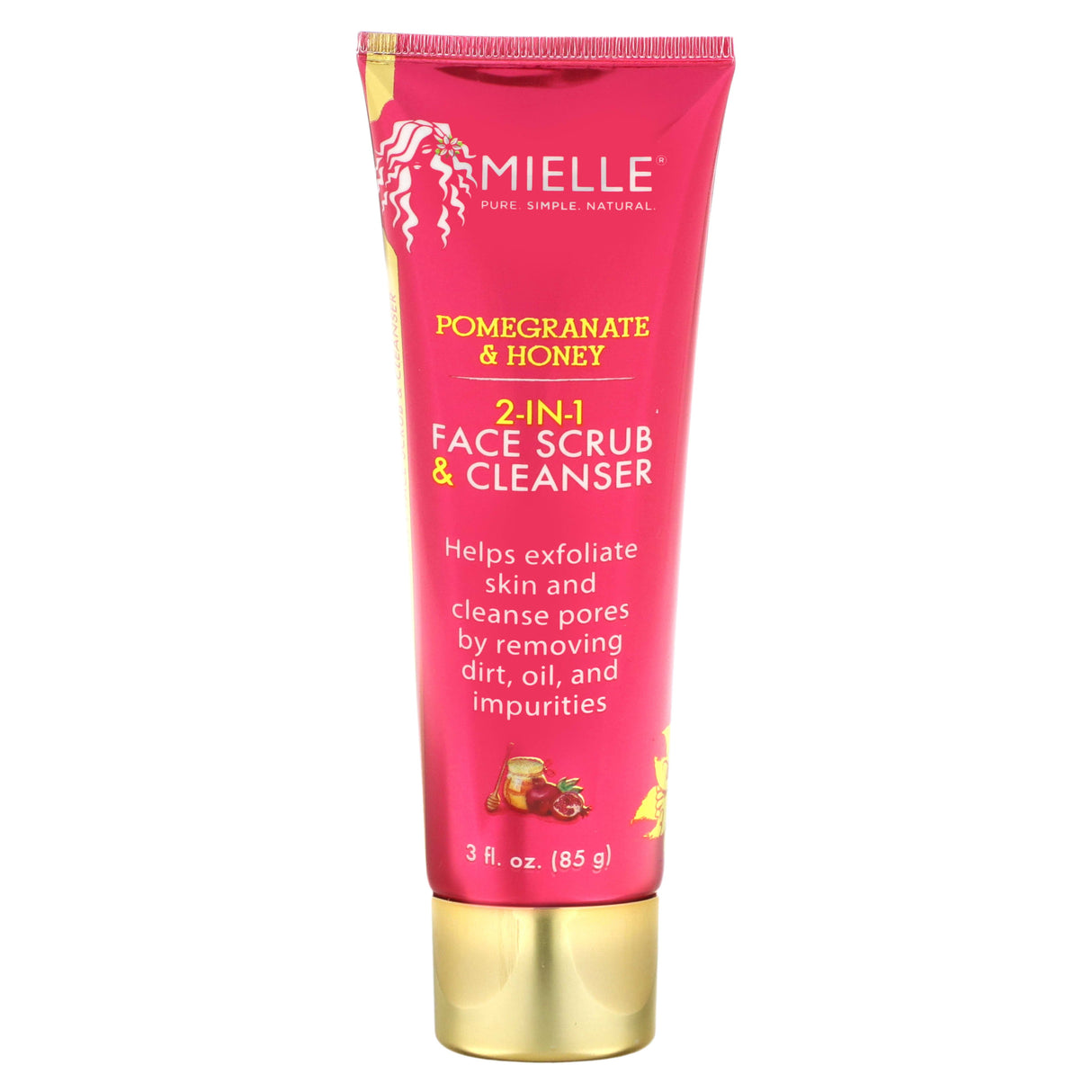 Mielle, 2-In-1 Face Scrub & Cleanser, Pomegranate & Honey, 3 fl oz (85 g) - Supply Center USA