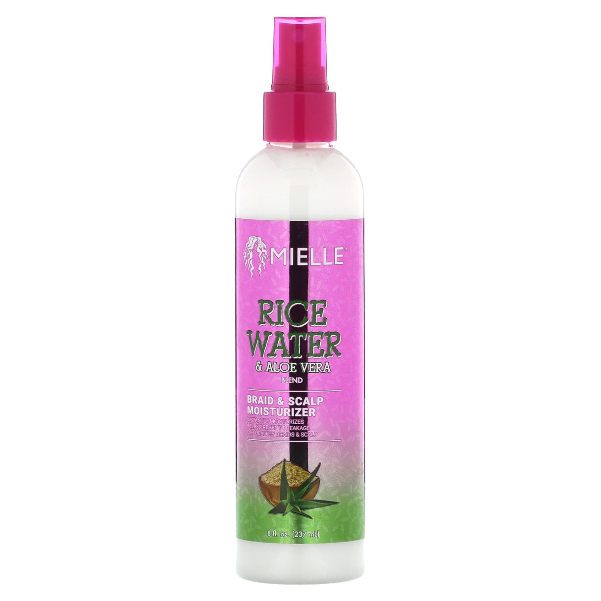 Mielle, Braid & Scalp Moisturizer, Rice Water & Aloe Vera Blend, 8 fl oz (237 ml) - Supply Center USA