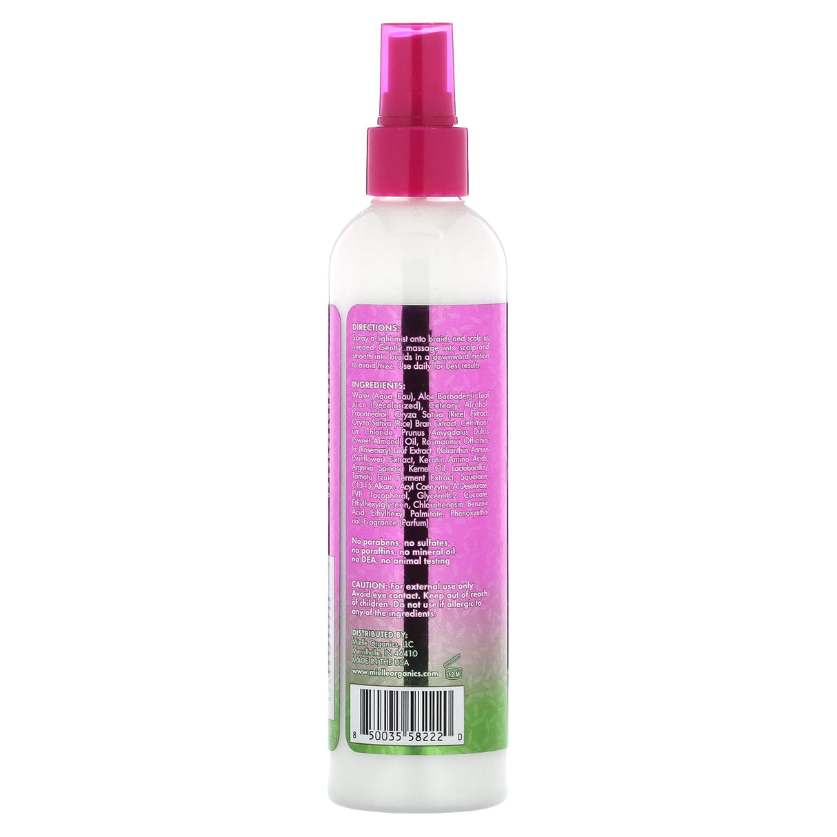 Mielle, Braid & Scalp Moisturizer, Rice Water & Aloe Vera Blend, 8 fl oz (237 ml) - Supply Center USA