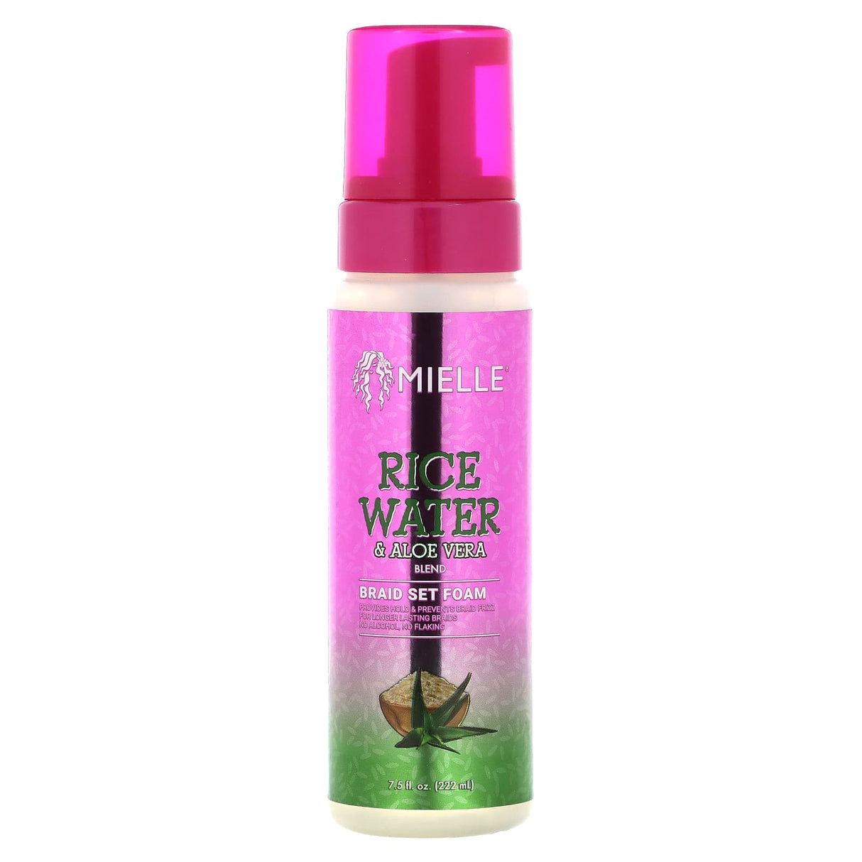 Mielle, Braid Set Foam, Rice Water & Aloe Vera Blend, 7.5 fl oz (222 ml) - Supply Center USA